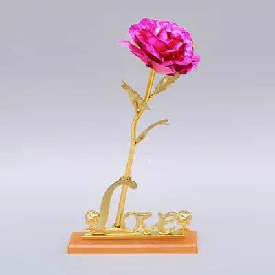 image-Valentine's Day Creative Gift 24K Foil Plated Rose Gold Rose Lasts Forever Love Wedding Decor Lover Lighting Roses Creative Gift