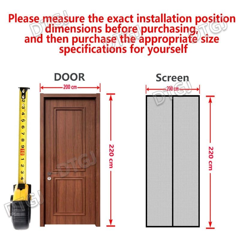 image-2021 New Magnetic Screen Door Curtain Anti-Mosquito Net Fly Insect Screen Mesh Automatic Closing Custom Size Easy Installation