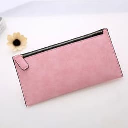 image-Women's Purse Ladies Wallet Long Money Bags Simple Style Coin Purse Leather Thin Wallets Female Card Holder Solid