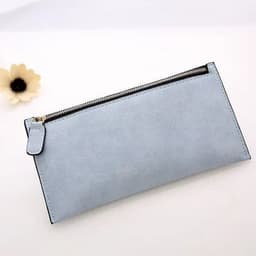 image-Women's Purse Ladies Wallet Long Money Bags Simple Style Coin Purse Leather Thin Wallets Female Card Holder Solid