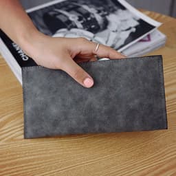 image-Women's Purse Ladies Wallet Long Money Bags Simple Style Coin Purse Leather Thin Wallets Female Card Holder Solid