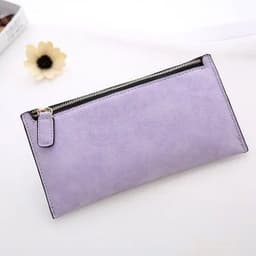 image-Women's Purse Ladies Wallet Long Money Bags Simple Style Coin Purse Leather Thin Wallets Female Card Holder Solid