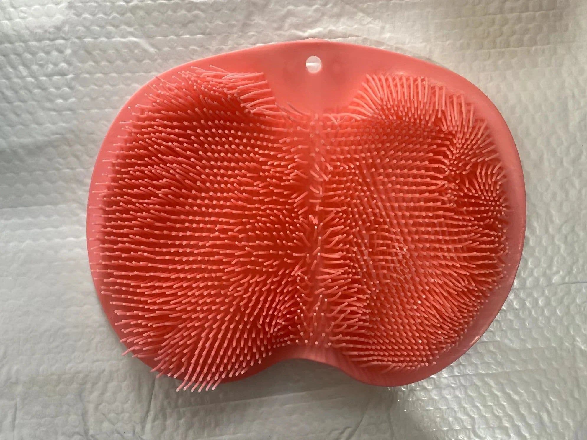 image-Silicone Rub Back Brush Bathroom Non-slip Wash Foot Pad Massage Shower Mat with Sucker Bath Massage Foot Exfoliating Brush Pad