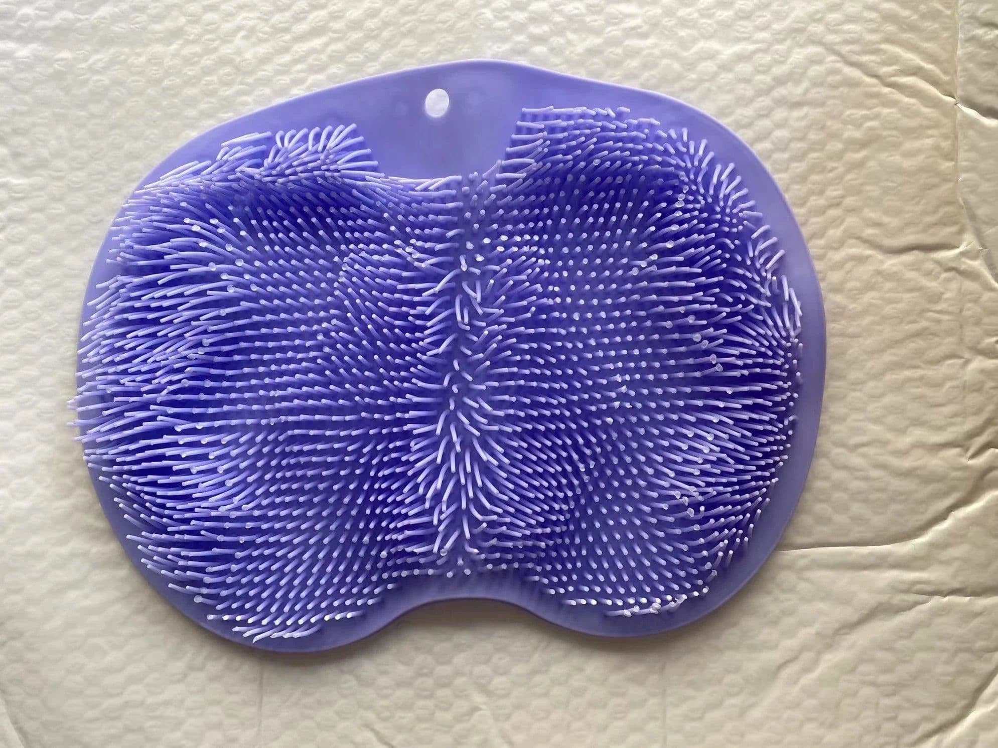 image-Silicone Rub Back Brush Bathroom Non-slip Wash Foot Pad Massage Shower Mat with Sucker Bath Massage Foot Exfoliating Brush Pad
