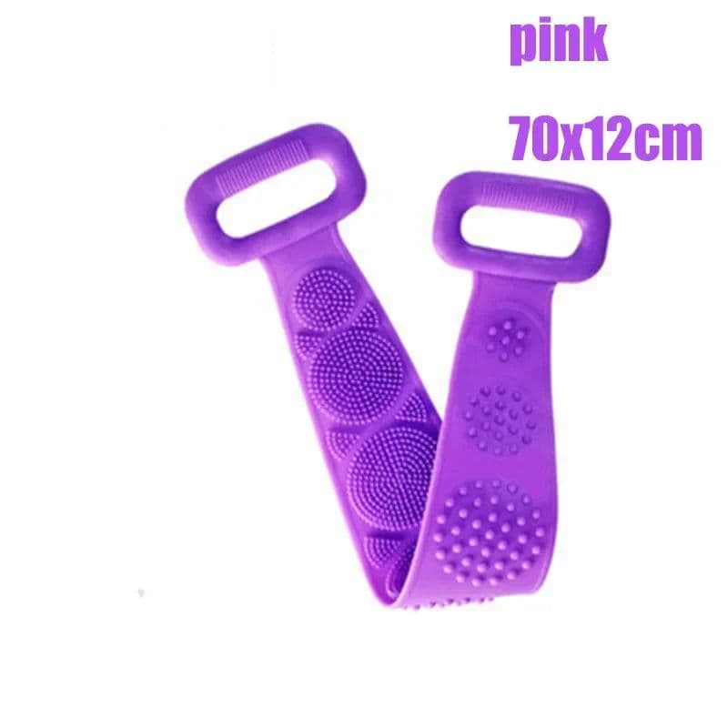 image-Silicone Rub Back Brush Bathroom Non-slip Wash Foot Pad Massage Shower Mat with Sucker Bath Massage Foot Exfoliating Brush Pad