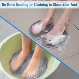 image-Silicone Rub Back Brush Bathroom Non-slip Wash Foot Pad Massage Shower Mat with Sucker Bath Massage Foot Exfoliating Brush Pad