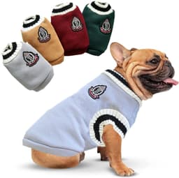 image-Dog Cat Sweater College Style V-neck Teddy knitted Vest Pet Puppy Winter Warm Clothes Apperal for Small Medium Large Dogs Cats