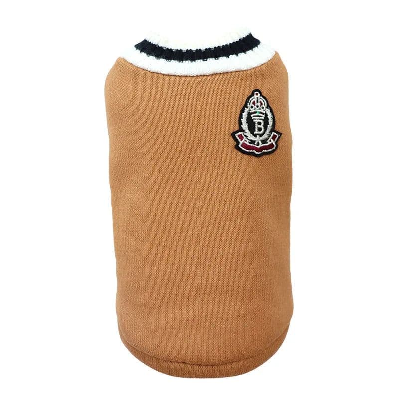 image-Dog Cat Sweater College Style V-neck Teddy knitted Vest Pet Puppy Winter Warm Clothes Apperal for Small Medium Large Dogs Cats