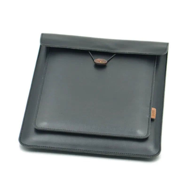 image-Double Layer High Capacity Laptop Bag Cover,Microfiber Leather Laptop Sleeve Case For M1 MacBook Pro Air 12/13.3/14/15.4/16