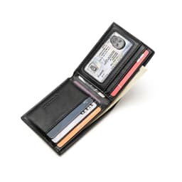 image-Customized Ultra-thin Men's Wallet Money Clip Carbon Fiber ID Card Holder Wallet RFID Slim Money Clips Bags Purse Cartera Hombre