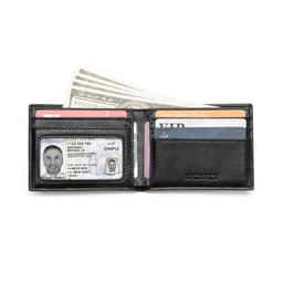 image-Customized Ultra-thin Men's Wallet Money Clip Carbon Fiber ID Card Holder Wallet RFID Slim Money Clips Bags Purse Cartera Hombre