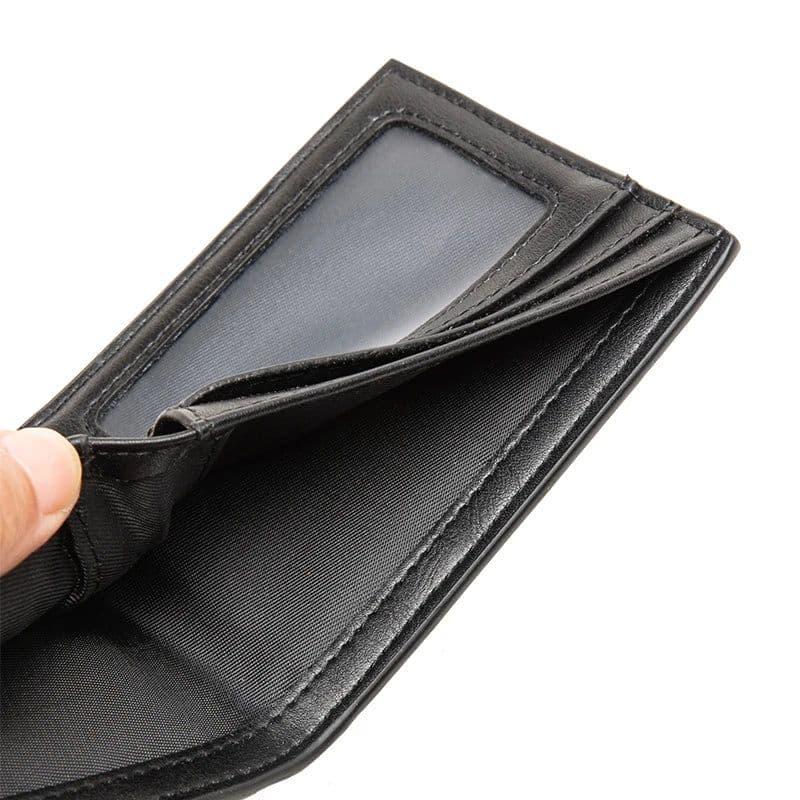 image-Customized Ultra-thin Men's Wallet Money Clip Carbon Fiber ID Card Holder Wallet RFID Slim Money Clips Bags Purse Cartera Hombre
