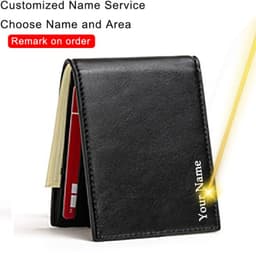 image-Customized Ultra-thin Men's Wallet Money Clip Carbon Fiber ID Card Holder Wallet RFID Slim Money Clips Bags Purse Cartera Hombre
