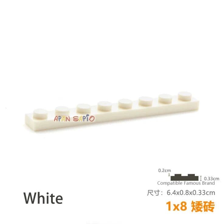 image-15pcs/lot DIY Blocks Building Bricks Thin 1X8 Educational Assemblage Construction Toys for Children Size Compatible With Brand