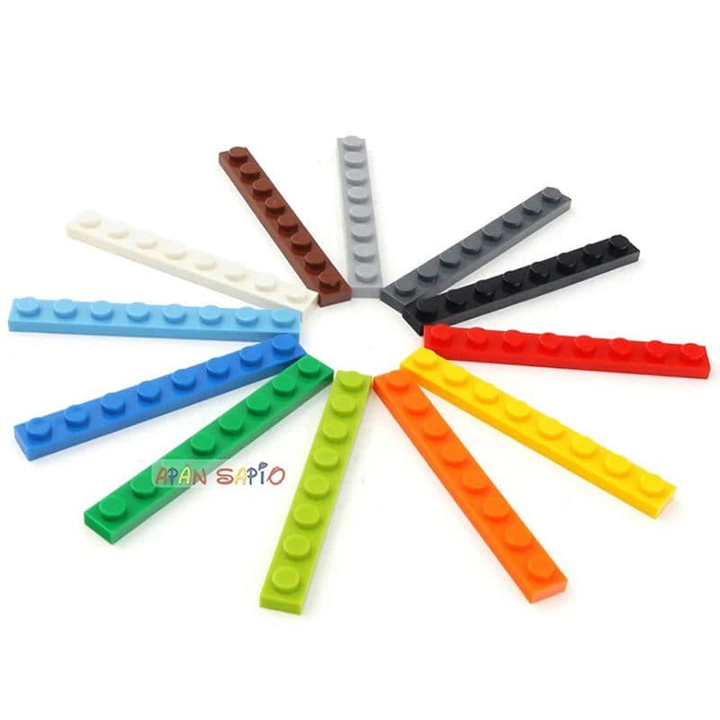 image-15pcs/lot DIY Blocks Building Bricks Thin 1X8 Educational Assemblage Construction Toys for Children Size Compatible With Brand