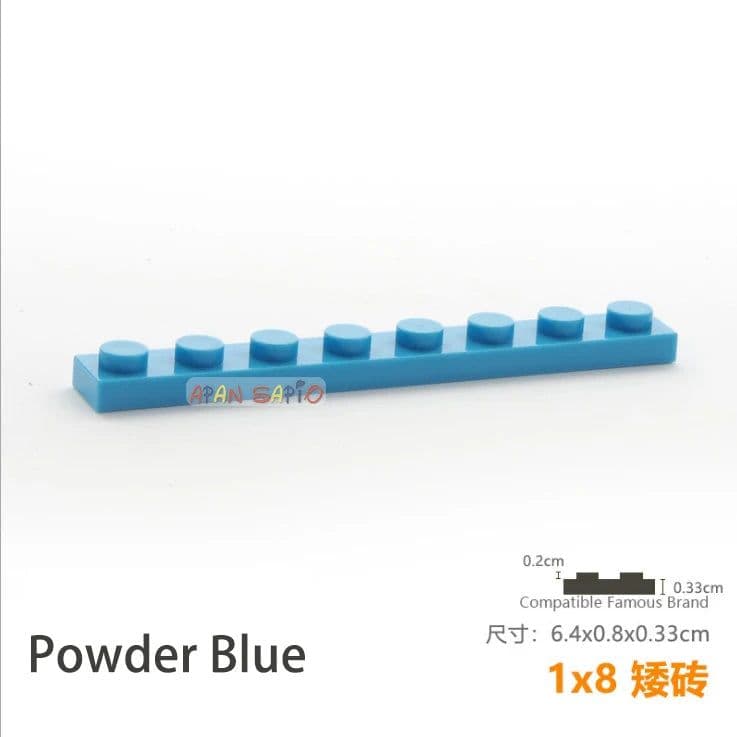 image-15pcs/lot DIY Blocks Building Bricks Thin 1X8 Educational Assemblage Construction Toys for Children Size Compatible With Brand