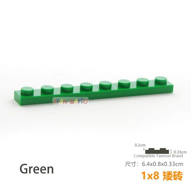 image-15pcs/lot DIY Blocks Building Bricks Thin 1X8 Educational Assemblage Construction Toys for Children Size Compatible With Brand