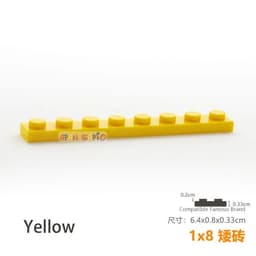 image-15pcs/lot DIY Blocks Building Bricks Thin 1X8 Educational Assemblage Construction Toys for Children Size Compatible With Brand