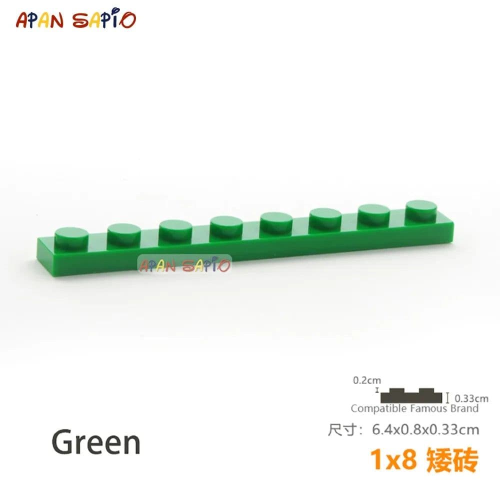 image-15pcs/lot DIY Blocks Building Bricks Thin 1X8 Educational Assemblage Construction Toys for Children Size Compatible With Brand
