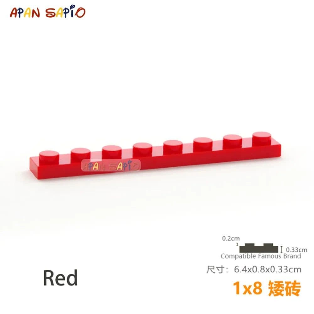 image-15pcs/lot DIY Blocks Building Bricks Thin 1X8 Educational Assemblage Construction Toys for Children Size Compatible With Brand