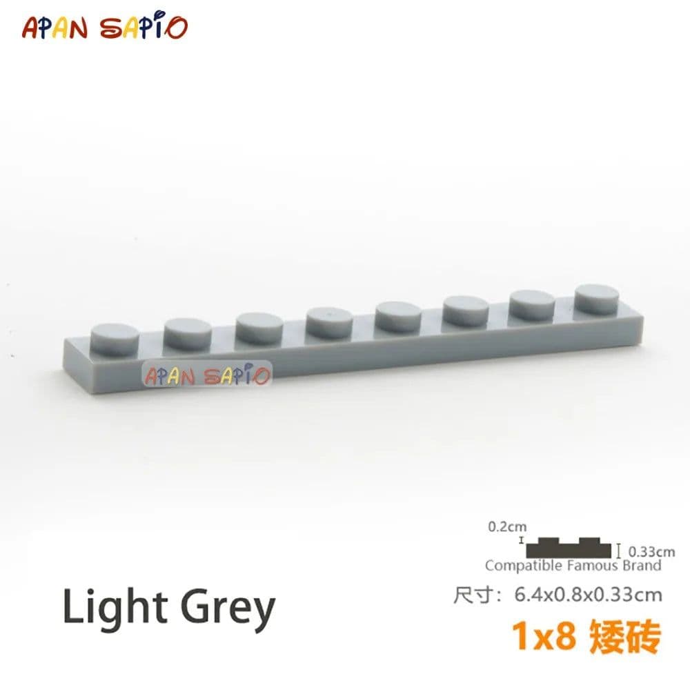 image-15pcs/lot DIY Blocks Building Bricks Thin 1X8 Educational Assemblage Construction Toys for Children Size Compatible With Brand