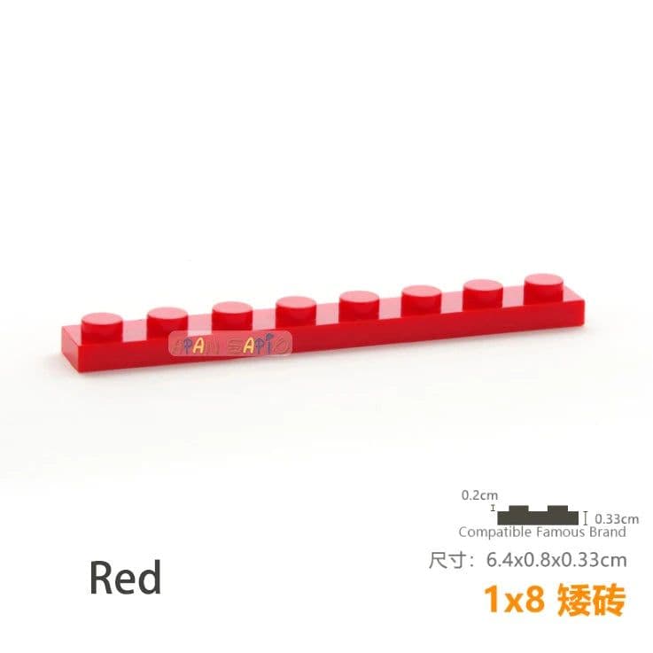image-15pcs/lot DIY Blocks Building Bricks Thin 1X8 Educational Assemblage Construction Toys for Children Size Compatible With Brand