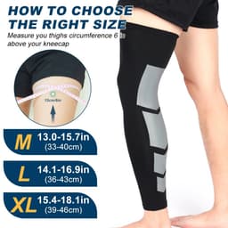 image-Leg Compression Sleeves, Full Leg Sleeve Long Knee Brace Knee Support Protect Basketball Football Volleyball Cycling Men Women