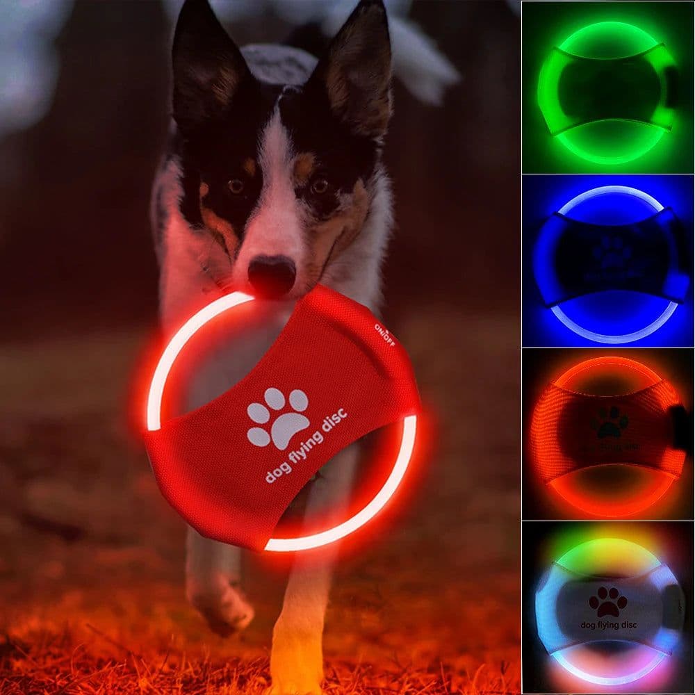 image-Dog Flying Discs 3 Modes Light Glowing LED luminousTrainning Interactive Toys Game Flying Discs Dog Toy Pet Dog Accessories