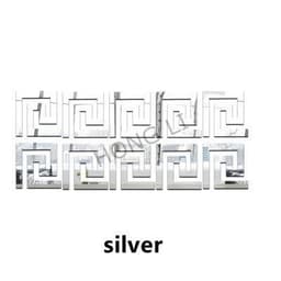image-100/50pcs Self Adhesive Waist Line 3D Mirror Sticker 10x10cm DIY Wall Stickers for Living Room Edge Strip Corner Line Wall Decor