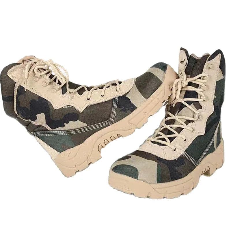 image-Outdoor Training Men Military Tactical Boots High-Top Desert Army Shoes Camouflage Combat Hunting Climbing Botas Hiking Shoes
