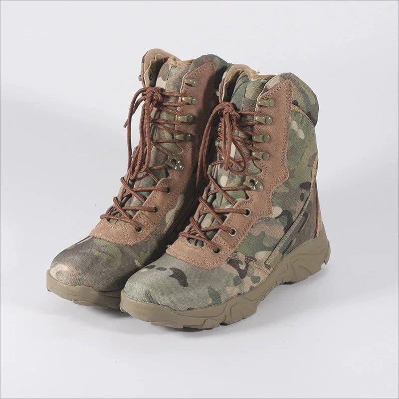 image-Outdoor Training Men Military Tactical Boots High-Top Desert Army Shoes Camouflage Combat Hunting Climbing Botas Hiking Shoes