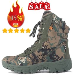 image-Outdoor Training Men Military Tactical Boots High-Top Desert Army Shoes Camouflage Combat Hunting Climbing Botas Hiking Shoes