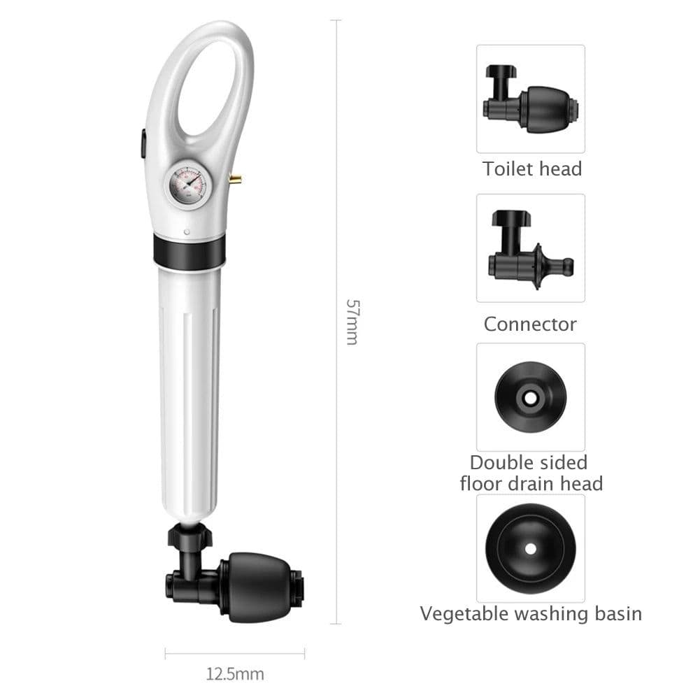 image-High Pressure Toilet Plunger Unblocker Pipes and Sinks Plunger Air Drain Blaster Cleaner Powerful Manual Pneumatic Dredge Tools