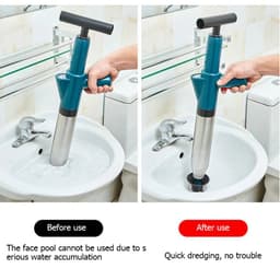 image-High Pressure Toilet Plunger Unblocker Pipes and Sinks Plunger Air Drain Blaster Cleaner Powerful Manual Pneumatic Dredge Tools