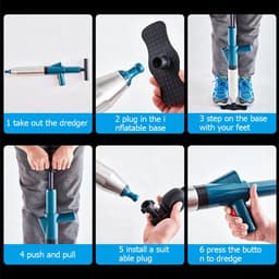 image-High Pressure Toilet Plunger Unblocker Pipes and Sinks Plunger Air Drain Blaster Cleaner Powerful Manual Pneumatic Dredge Tools