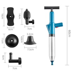 image-High Pressure Toilet Plunger Unblocker Pipes and Sinks Plunger Air Drain Blaster Cleaner Powerful Manual Pneumatic Dredge Tools