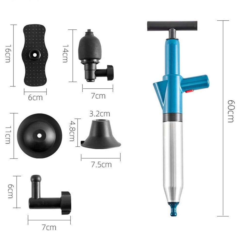 image-High Pressure Toilet Plunger Unblocker Pipes and Sinks Plunger Air Drain Blaster Cleaner Powerful Manual Pneumatic Dredge Tools