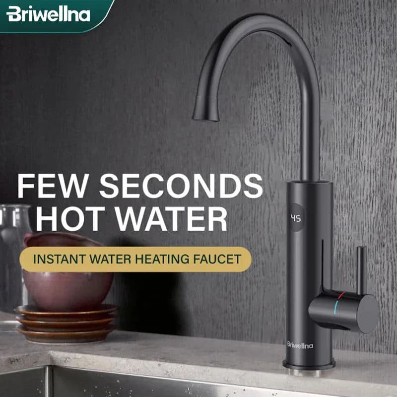 image-Briwellna Electric Water Heater 220V 2 in 1 Kitchen Faucet Tankless Water Heater Tap Flowing Electric Faucet Shower Geyser