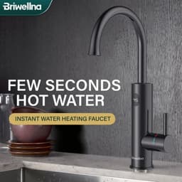 image-Briwellna Electric Water Heater 220V 2 in 1 Kitchen Faucet Tankless Water Heater Tap Flowing Electric Faucet Shower Geyser