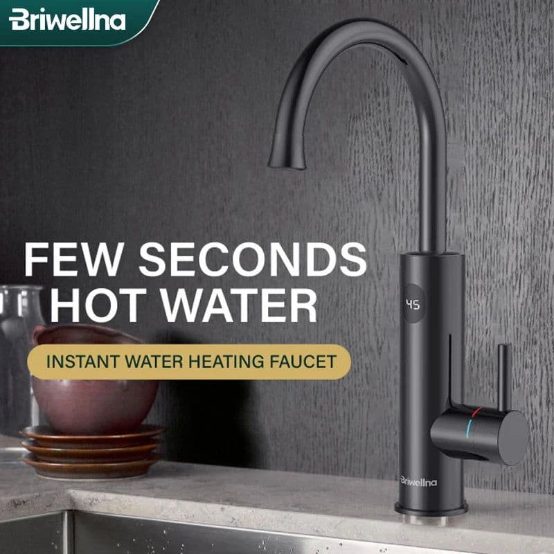 image-Briwellna Electric Water Heater 220V 2 in 1 Kitchen Faucet Tankless Water Heater Tap Flowing Electric Faucet Shower Geyser