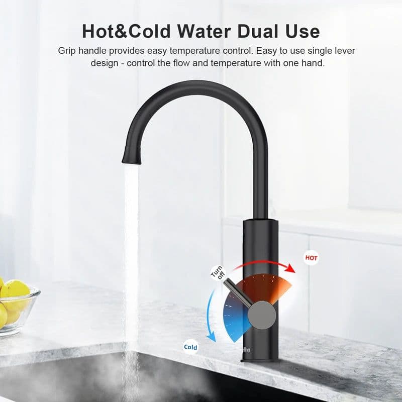 image-Briwellna Electric Water Heater 220V 2 in 1 Kitchen Faucet Tankless Water Heater Tap Flowing Electric Faucet Shower Geyser