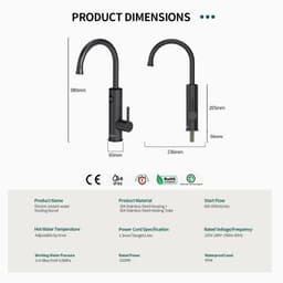 image-Briwellna Electric Water Heater 220V 2 in 1 Kitchen Faucet Tankless Water Heater Tap Flowing Electric Faucet Shower Geyser