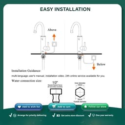 image-Briwellna Electric Water Heater 220V 2 in 1 Kitchen Faucet Tankless Water Heater Tap Flowing Electric Faucet Shower Geyser