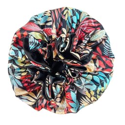 image-Women Satin Bonnet Night Sleep Cap Double Layer Elastic Head Wrap Lady Printing Sleep Cap Hair Bonnet Hat Head Cover
