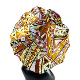 image-Women Satin Bonnet Night Sleep Cap Double Layer Elastic Head Wrap Lady Printing Sleep Cap Hair Bonnet Hat Head Cover
