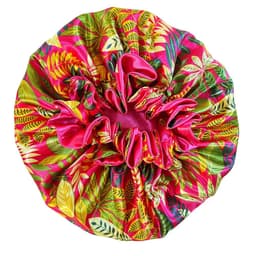 image-Women Satin Bonnet Night Sleep Cap Double Layer Elastic Head Wrap Lady Printing Sleep Cap Hair Bonnet Hat Head Cover
