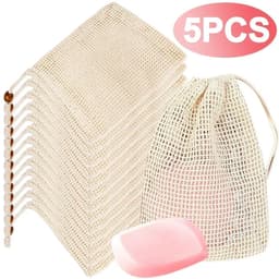 image-Soap Foaming Net Mesh Bags Bath Washing Tools Body Cleaning Bubble Helper Mesh Deep Cleaning Home Bathroom Exfoliating Supplies