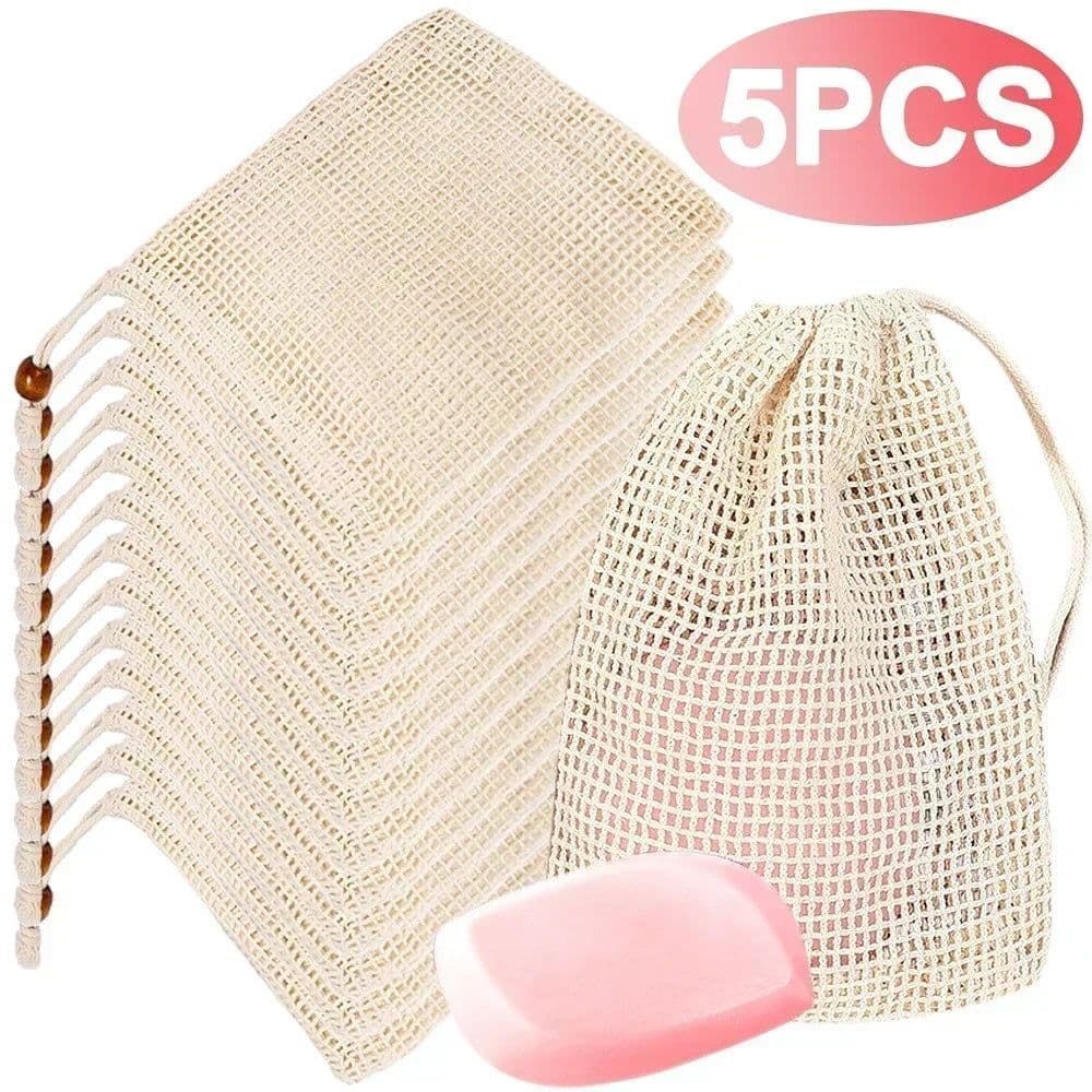 image-Soap Foaming Net Mesh Bags Bath Washing Tools Body Cleaning Bubble Helper Mesh Deep Cleaning Home Bathroom Exfoliating Supplies