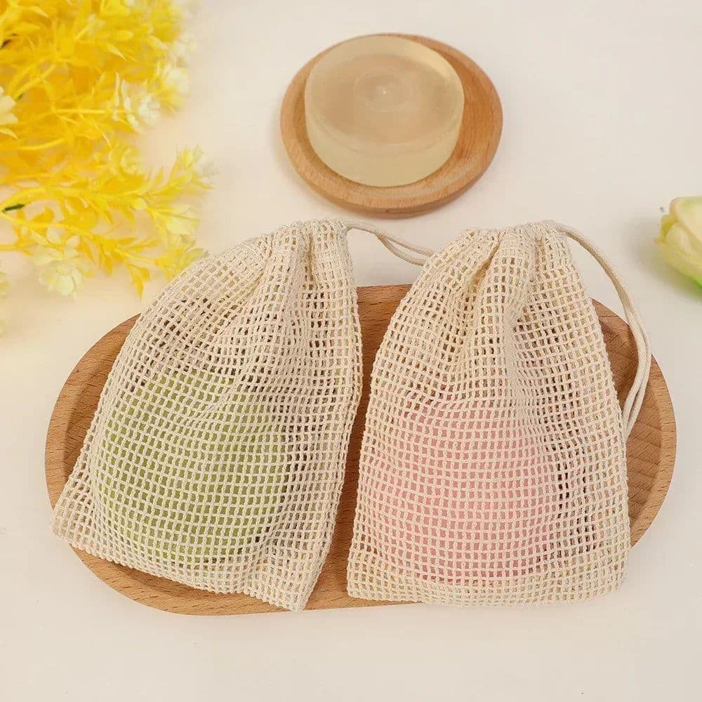 image-Soap Foaming Net Mesh Bags Bath Washing Tools Body Cleaning Bubble Helper Mesh Deep Cleaning Home Bathroom Exfoliating Supplies