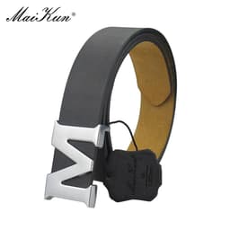 image-Maikun Women’s Leather Belts Removable Letter M Plate Buckle High Quality PU Leather Belt For Jeans Dress Halloween